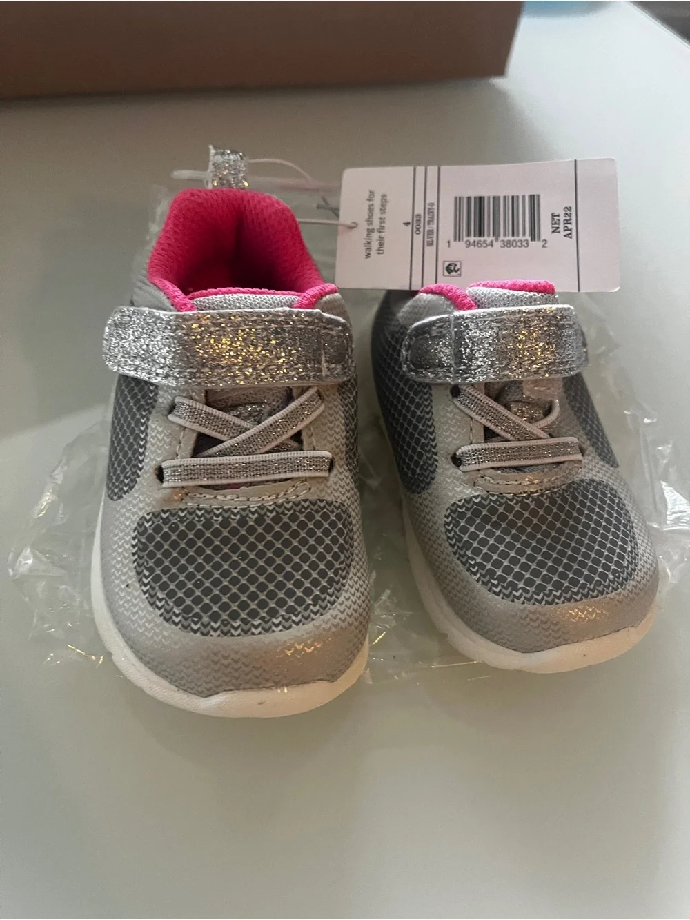 Carter's Gray and Bright Pink Toddler Sneakers